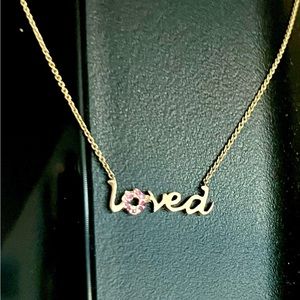 10k Gold and Ruby LOVED Necklace